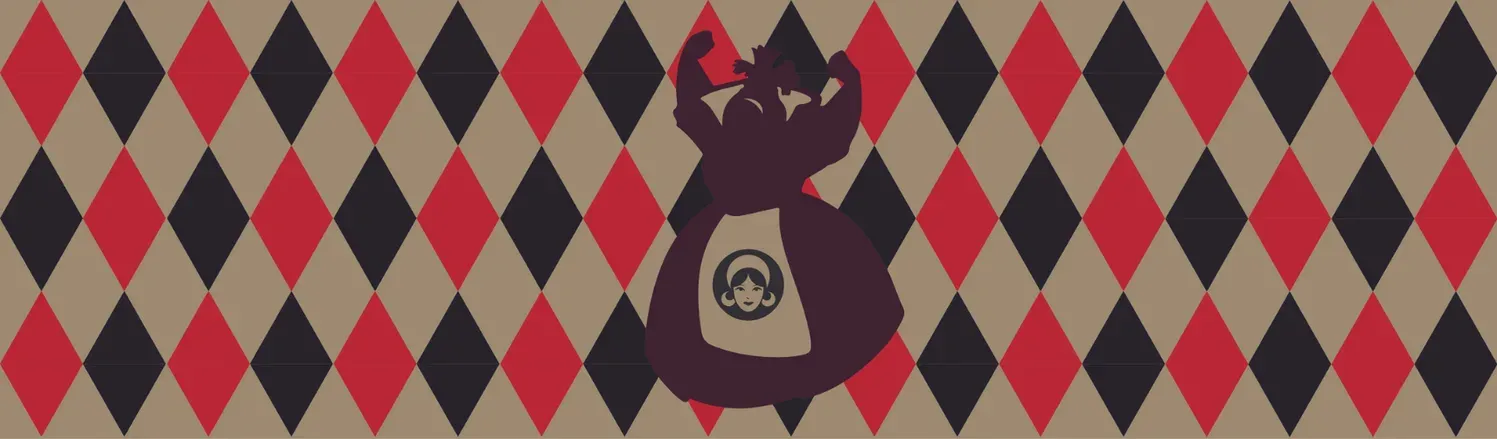 Cinturón de cartón para vaso de café con silueta ilustrada y logo de Café Gitane, sobre patrón de rombos